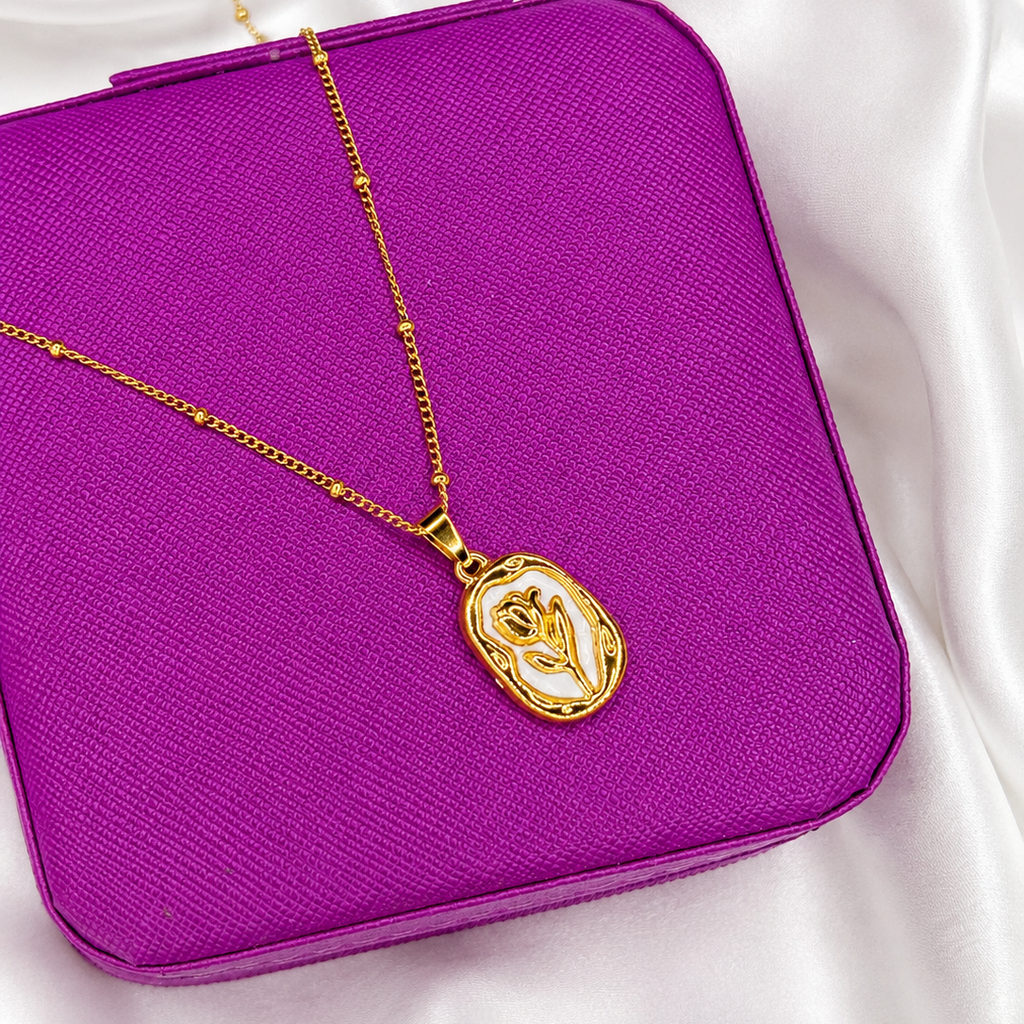 Anti-Tarnish Floral Pendant Neck Chain for Women & Girls