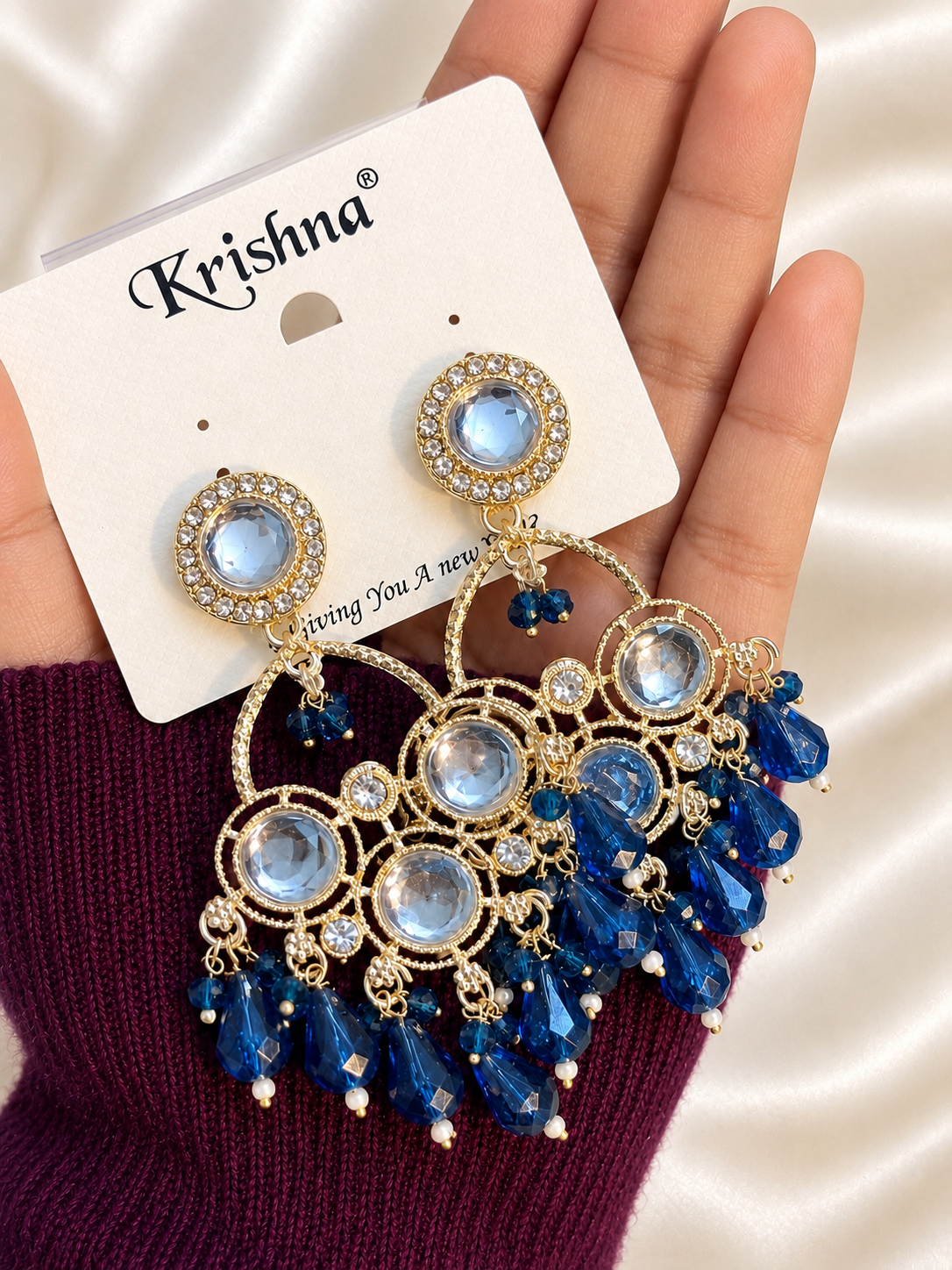 Crystal Chandbali Earrings