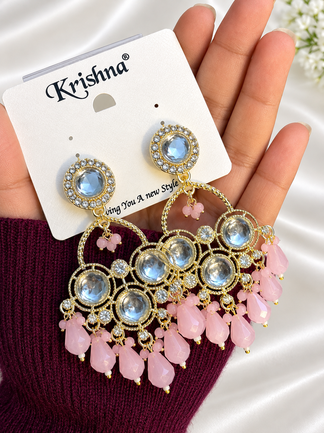 Crystal Chandbali Earrings