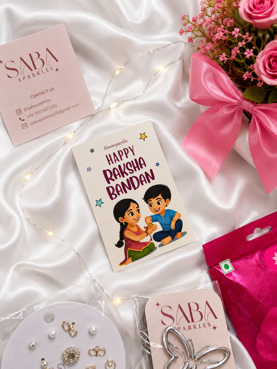 Pink Raksha Bandhan Gift Hamper for Sister