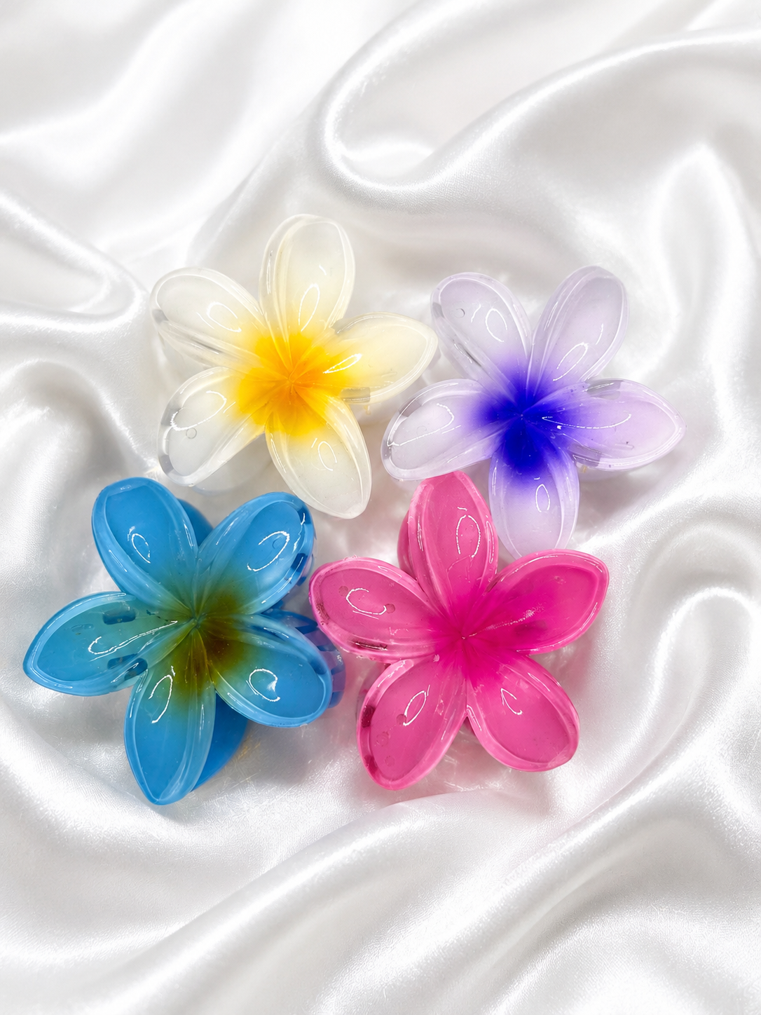 4-Piece Large Flower Claw Clip Set for Women & Girls
