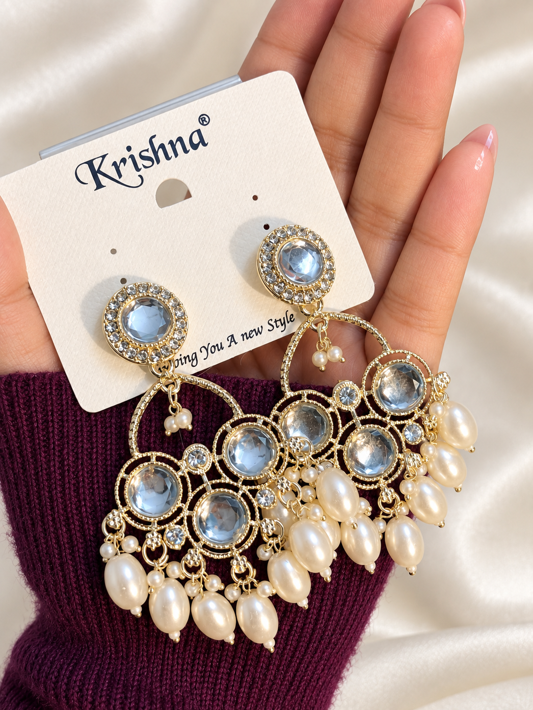 Crystal Chandbali Earrings