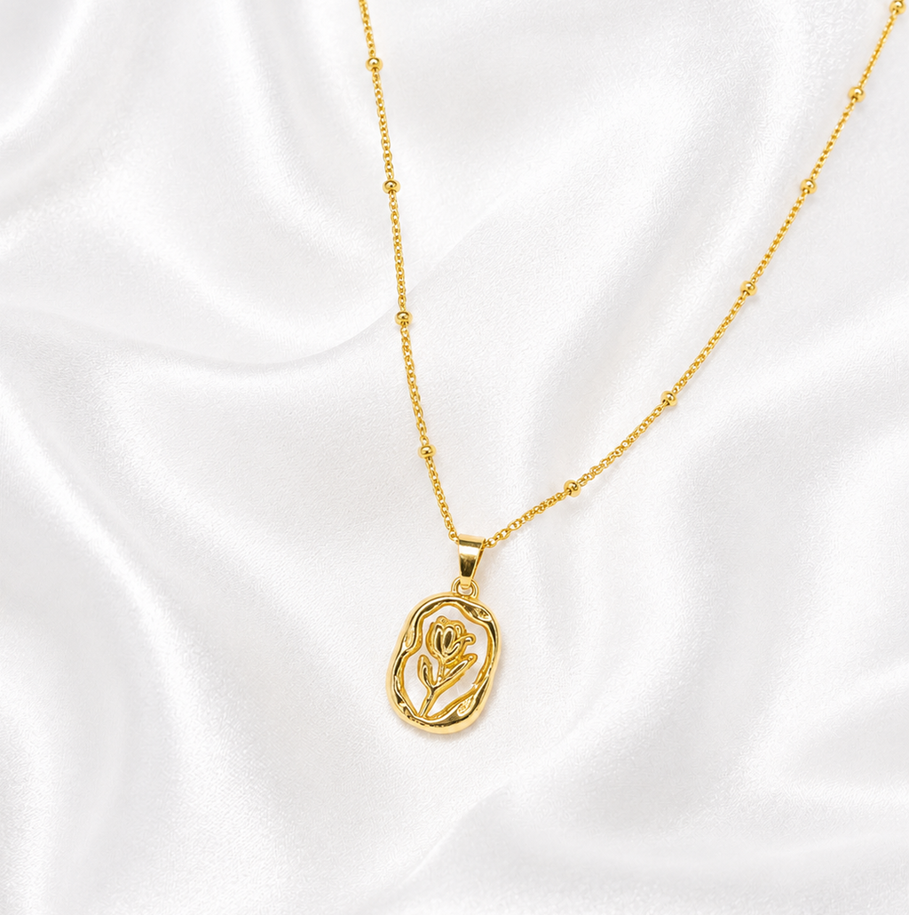Anti-Tarnish Floral Pendant Neck Chain for Women & Girls