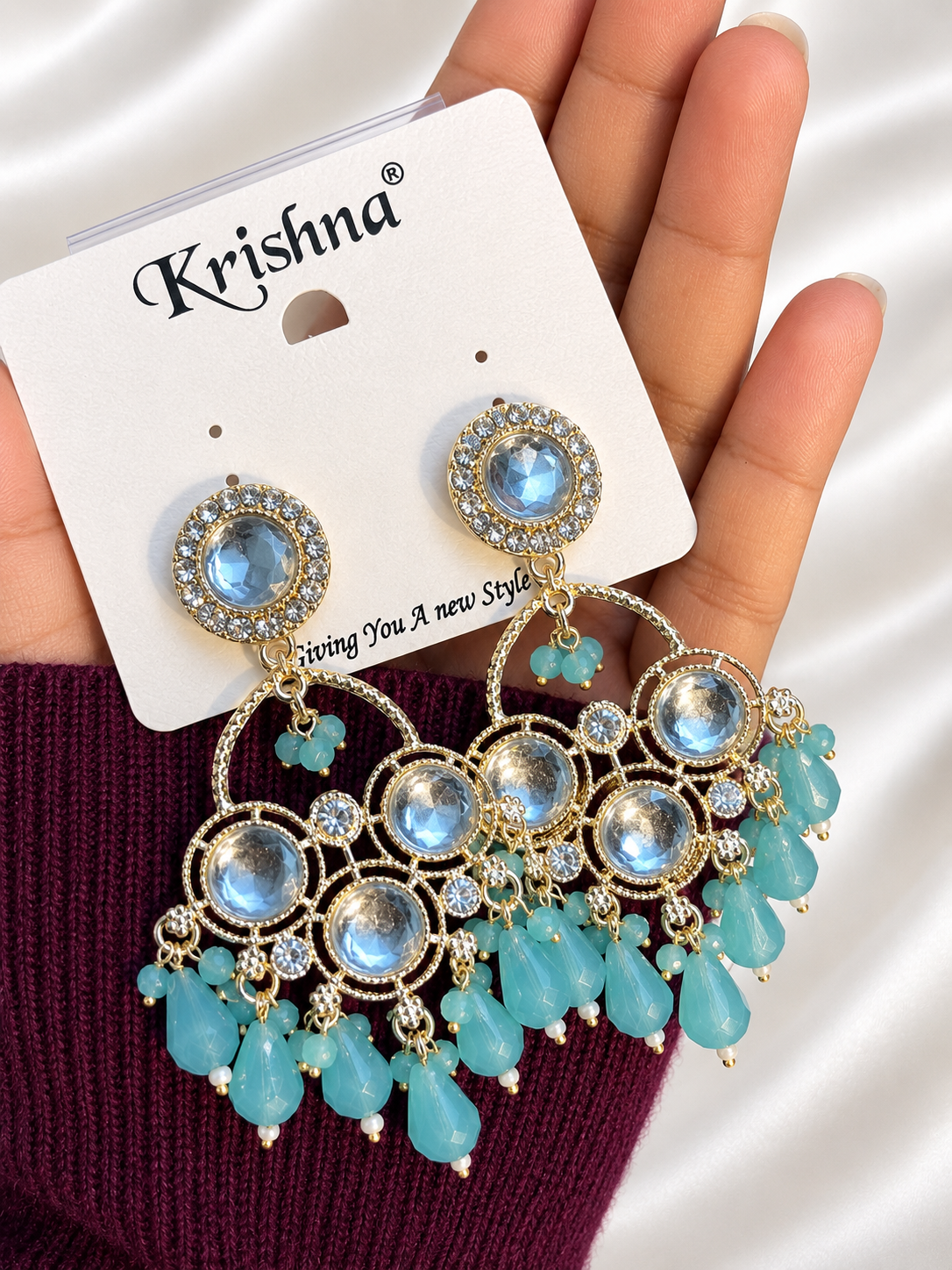 Crystal Chandbali Earrings