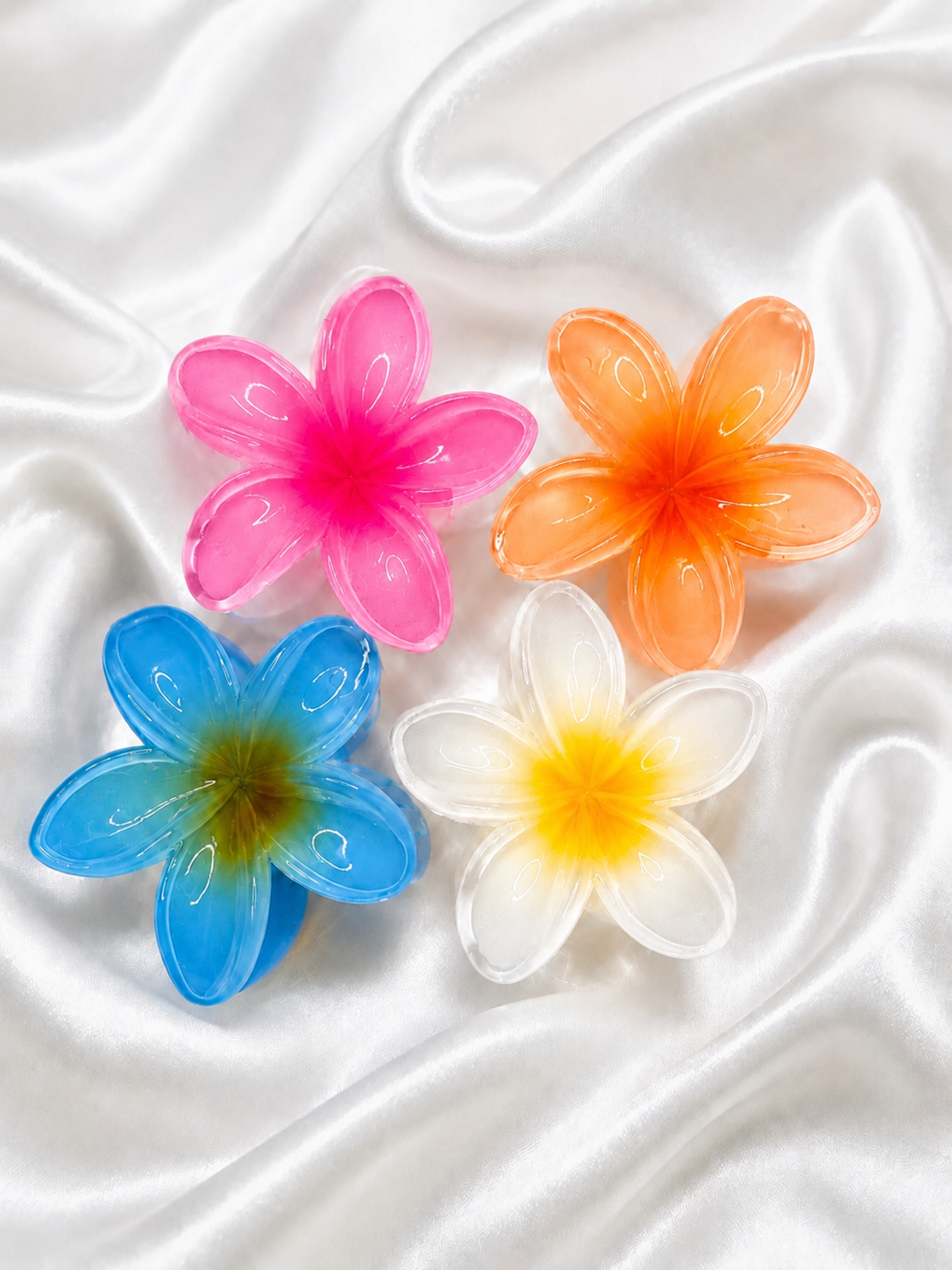 4-Piece Large Flower Claw Clip Set for Women & Girls