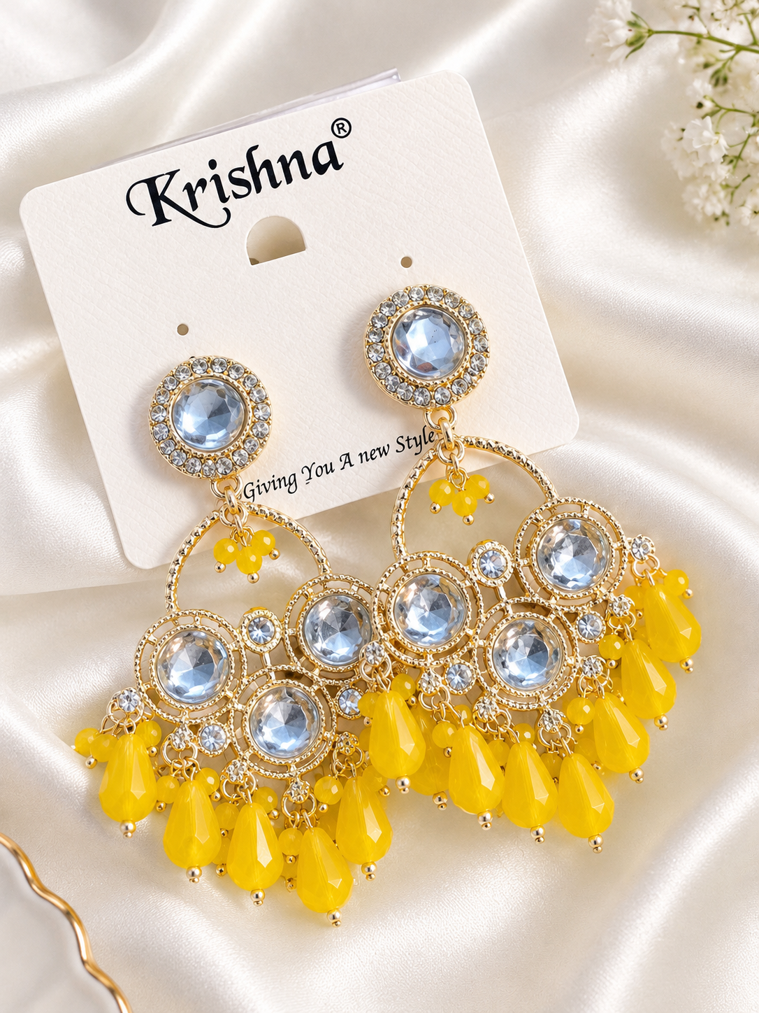 Crystal Chandbali Earrings
