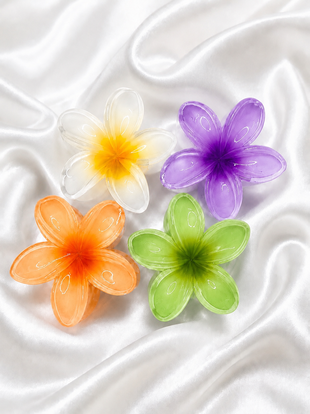 4-Piece Large Flower Claw Clip Set for Women & Girls