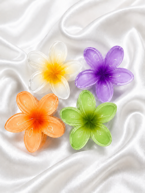 4-Piece Large Flower Claw Clip Set for Women & Girls