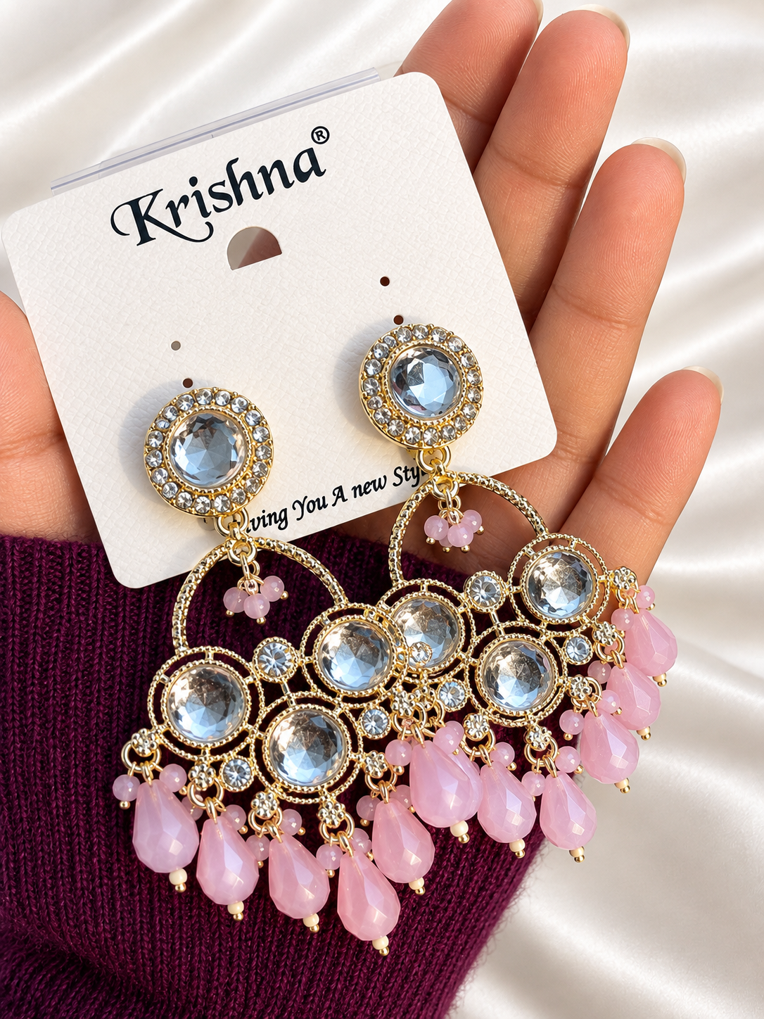 Crystal Chandbali Earrings