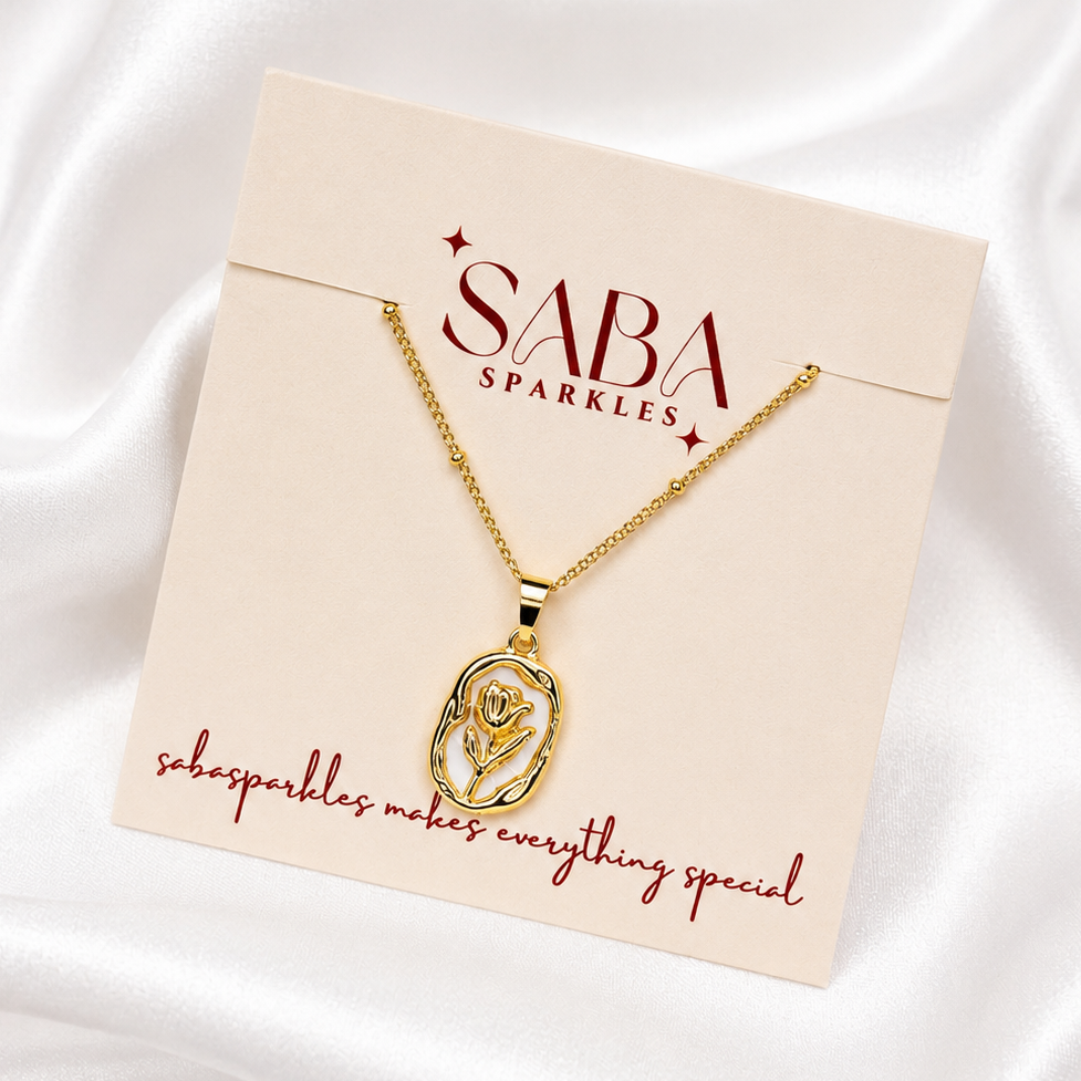 Anti-Tarnish Floral Pendant Neck Chain for Women & Girls